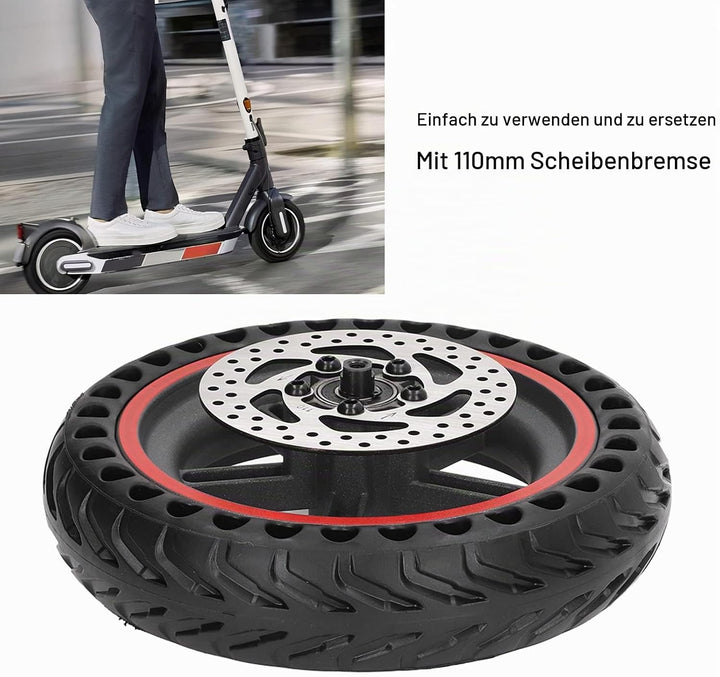BuyWeek Elektroroller Hinterrad Reifen für Xiaomi M365 1S, E-Scooter Rad Reifen 110 mm Scheibenbrems