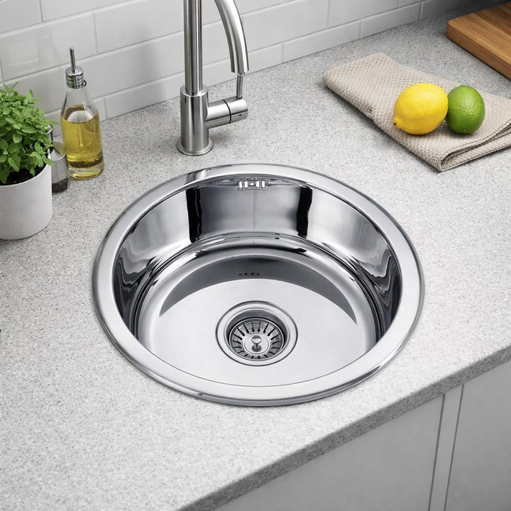 Edesa K2 SE 45 1C Aufsatzwaschbecken, rund, Edelstahl, 1 Spülbecken, Kreis