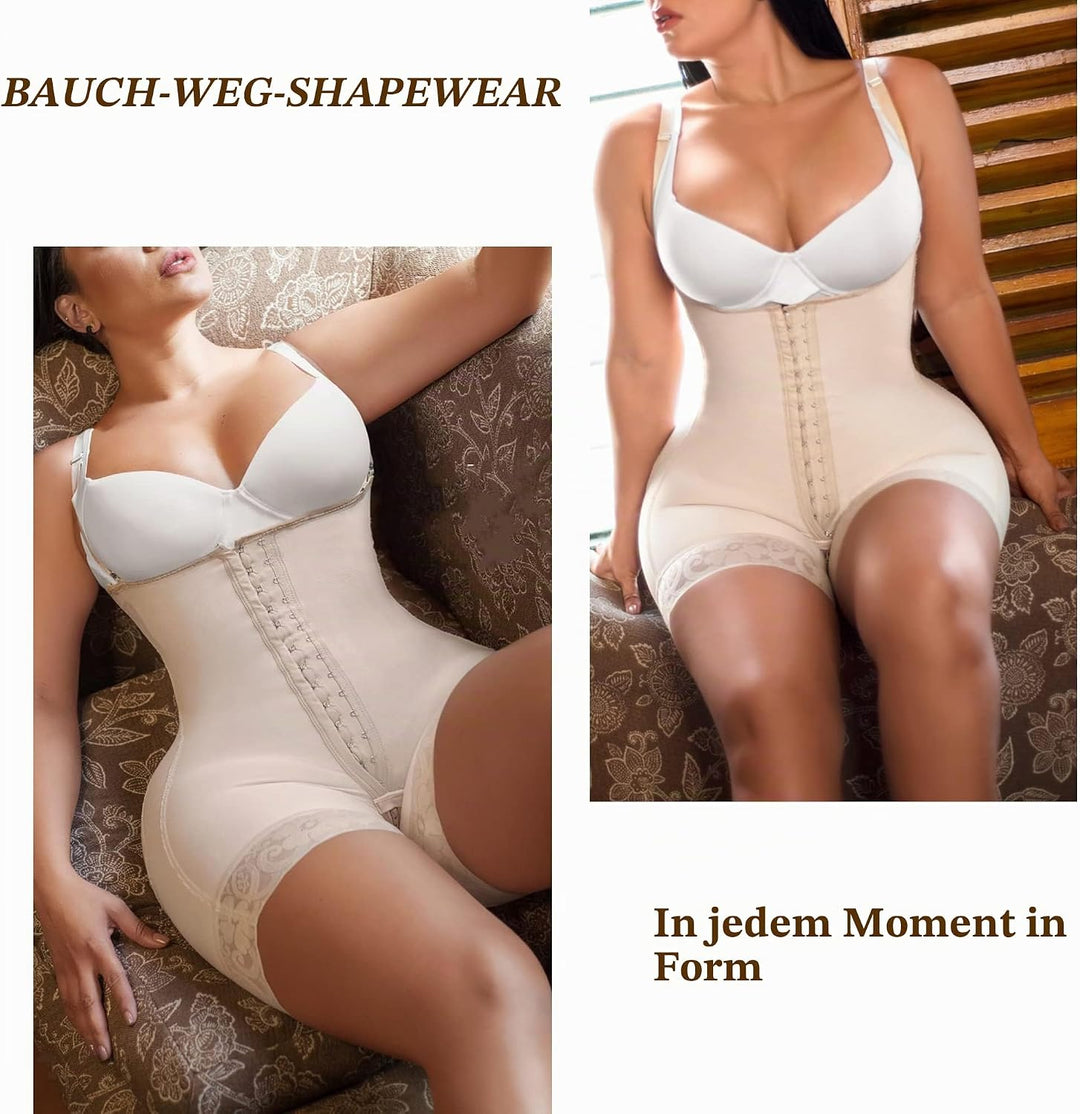 YIANNA Shapewear Damen Bauchweg Stark Formend Hohe Kompression Body Shaper Bodysuit Miederbody Fajas