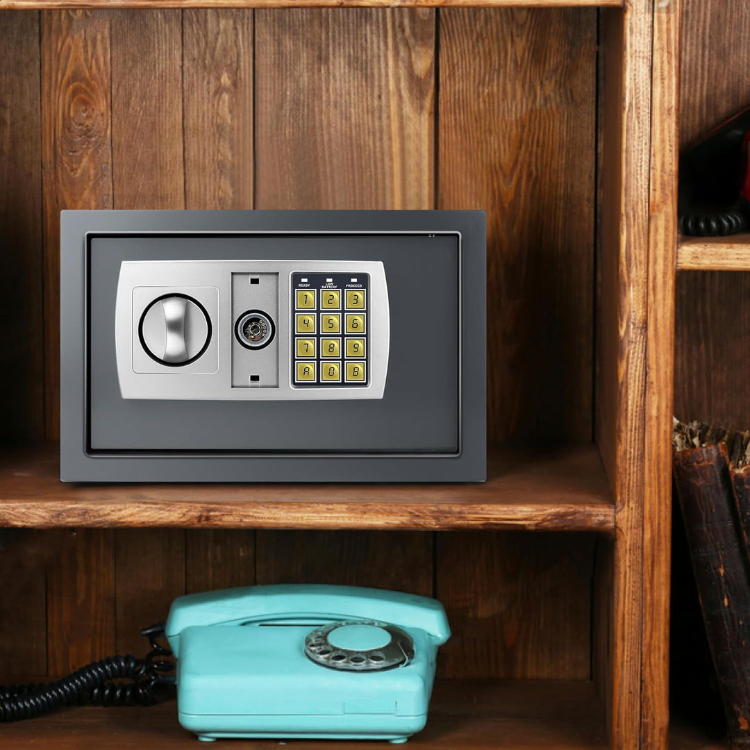 Elektronischer digitaler Tresor, feuerfest, wasserdicht, Stahl, hohe Sicherheit, Code-Schloss, Schlü