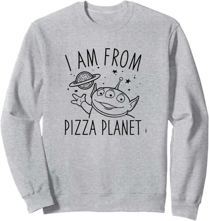 Disney Pixar Toy Story Neon Green Aliens Pizza Planet Sweatshirt
