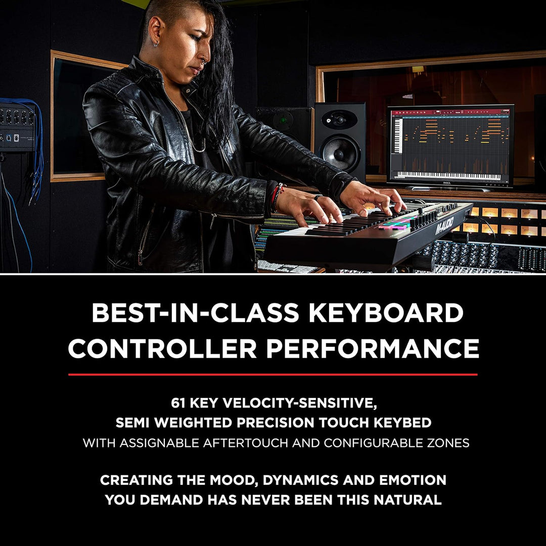 M-Audio Oxygen Pro 61 – 61-Tasten USB MIDI Keyboard Controller mit Beat Pads & Fadern und enthaltene
