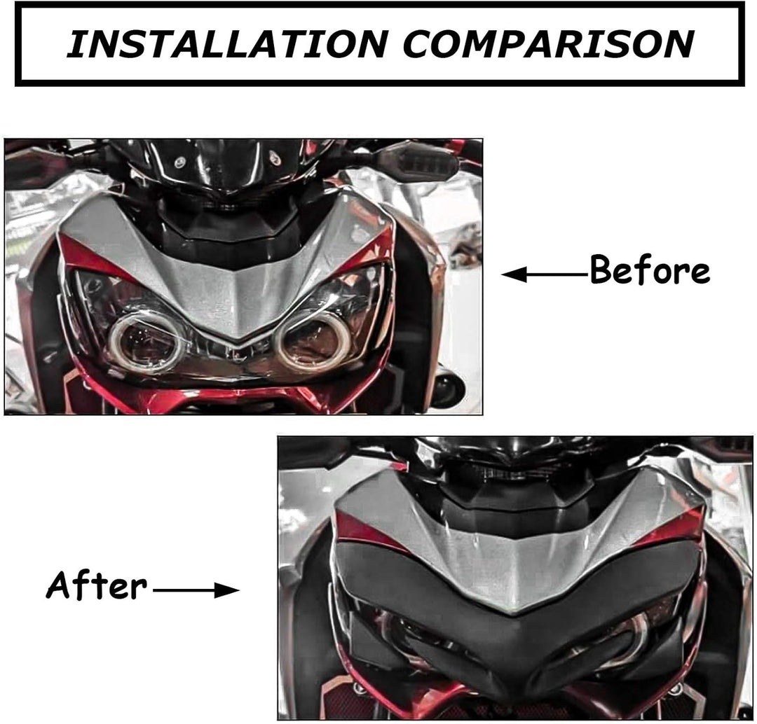 PSLER® Motorrad Frontverkleidung Nasenabdeckung für Kawasaki Z900 2017-2019 (Schwarz), Schwarz