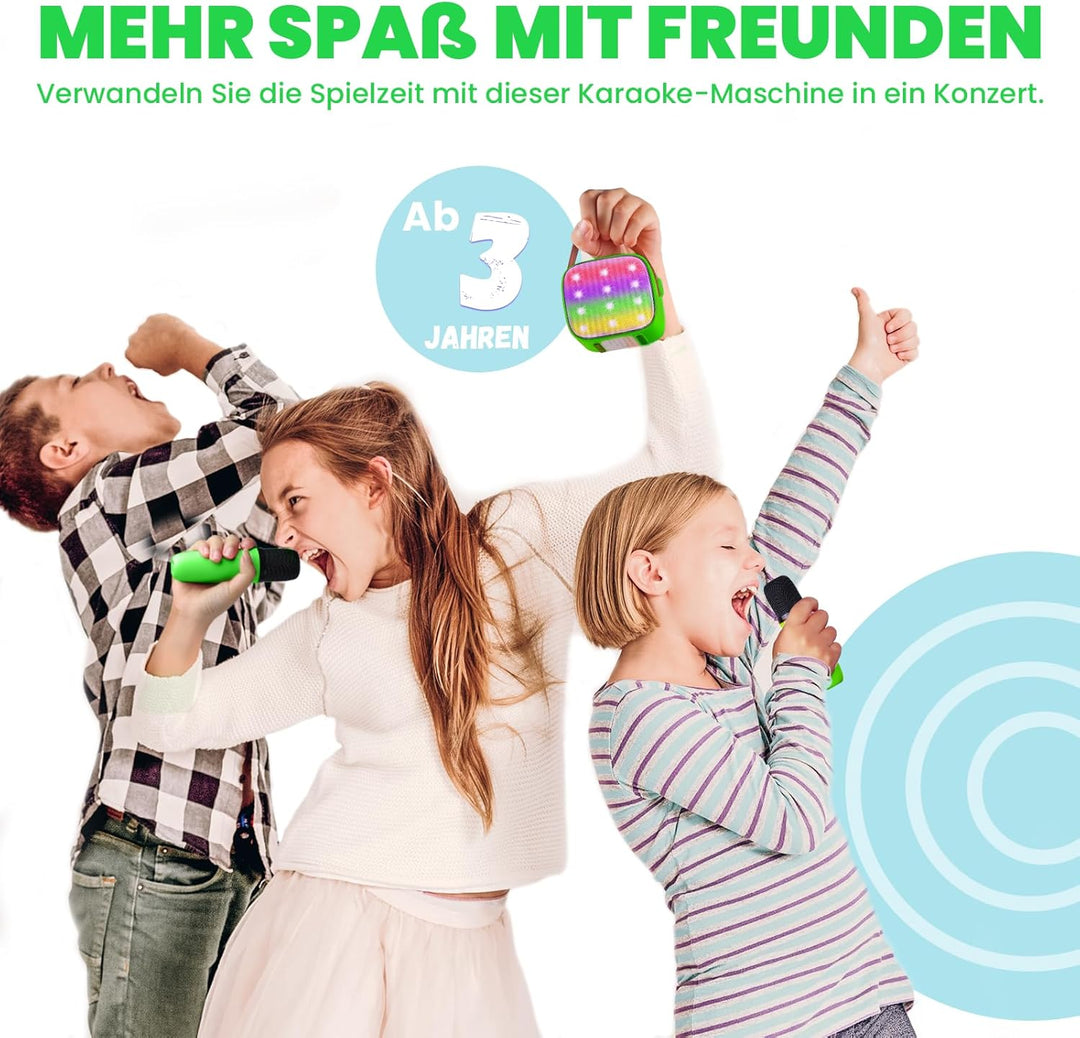 Karaoke Maschine Kinder mit 2 Mikrofonen: [Premiumversion] Mini Karaoke Maschine, Geschenk für Mädch