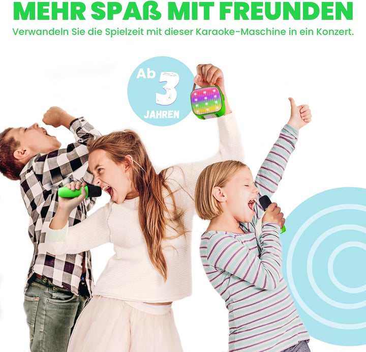 Karaoke Maschine Kinder mit 2 Mikrofonen: [Premiumversion] Mini Karaoke Maschine, Geschenk für Mädch