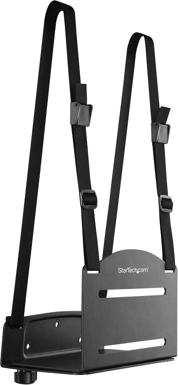 StarTech CPU Halterung, Wandhalterung, Tiefe 12-21cm, Metall (CPUWALLMNT) | Verstellbar, PC Wandhalt
