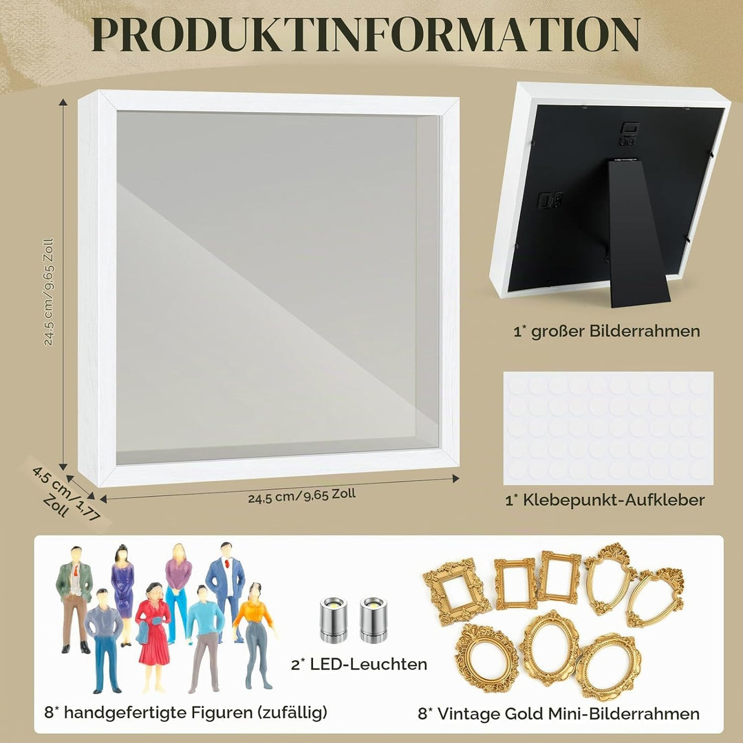 DIY Mini Museum Silhouetten Box mit LED, Mini Bilderrahmen, Museum of us, Mini Museum Bilderrahmen m