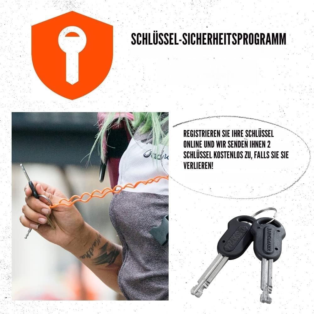 Kryptonite Evolution 1012 Integrierte Kette | Fahrradschloss | Sicherheitsstufe 8/10 | kompakt, robu