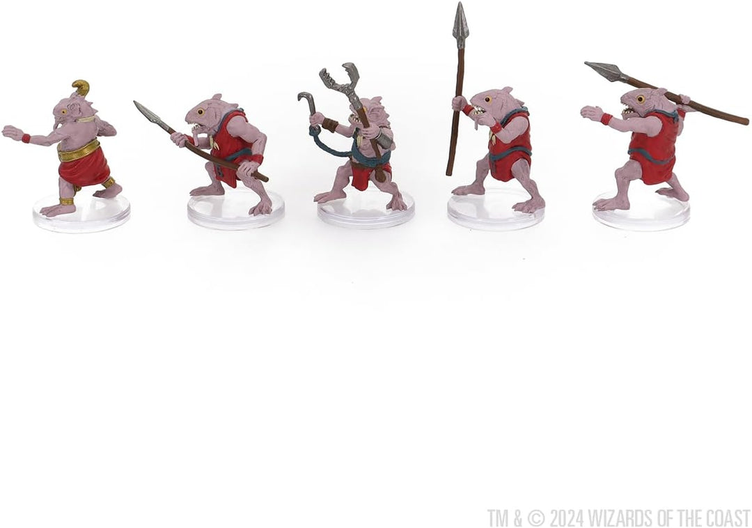 WizKids D&D Icons of The Realms: Kuo-Toa Warband - 5 Stück, Hoch detailliert, pre-printed und bereit