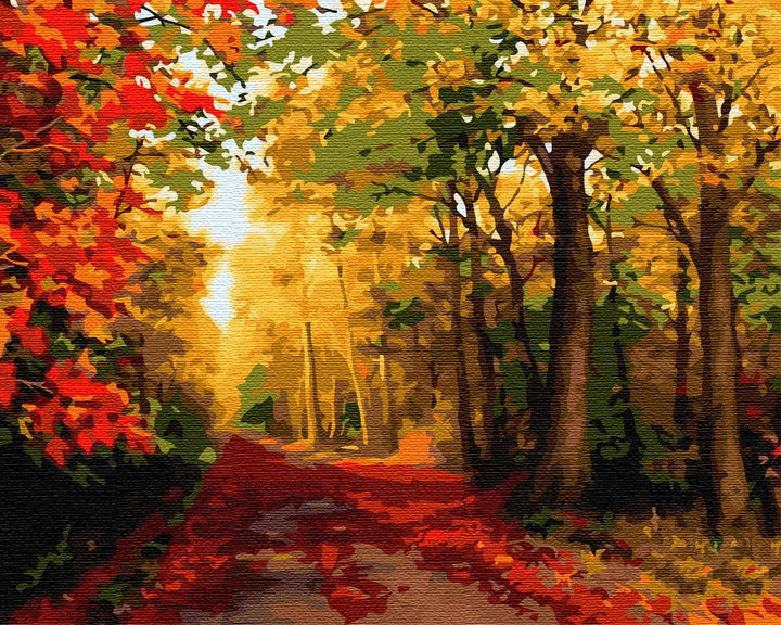 Artnapi Malen nach Zahlen Erwachsene mit Rahmen | DIY Handgemalt | Natur - Herbstwald | Kit für Anfä