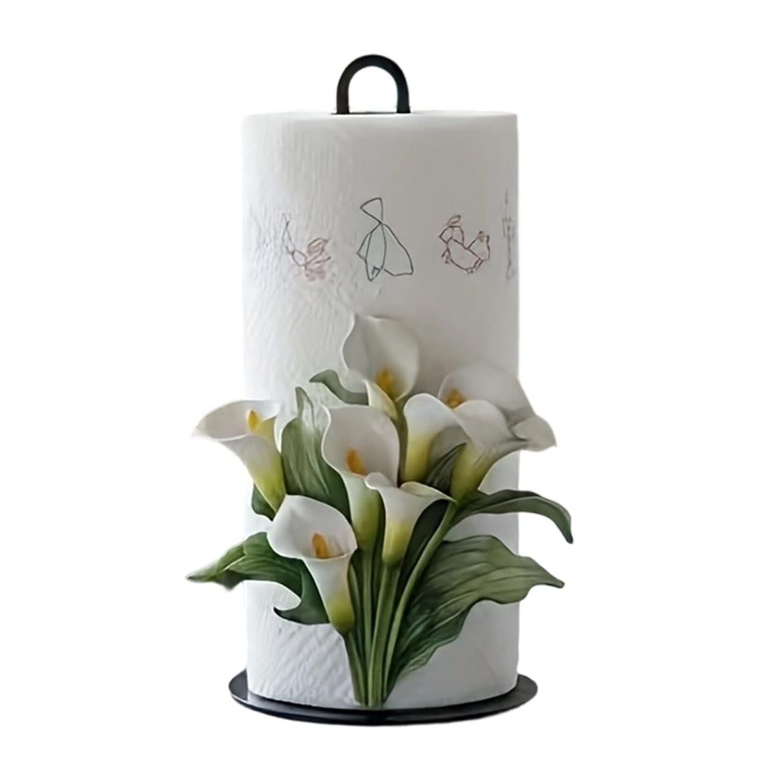 Papierhandtuchständer,Taschentuchrollen-Aufbewahrung | Küchenpapierhalter mit 2D Blumenmuster | für
