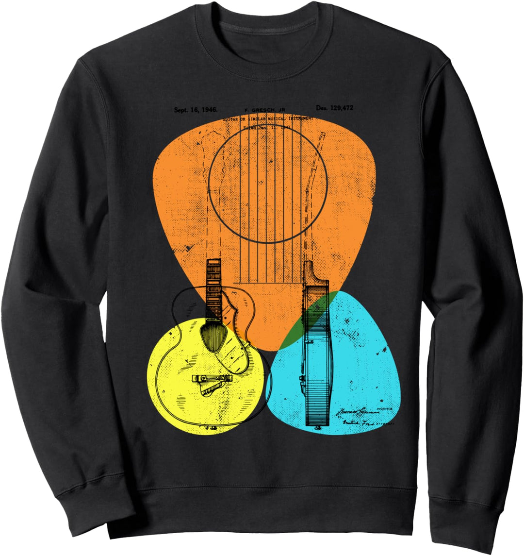 Vintage Retro Akustikgitarrendesign für Musiker Sweatshirt