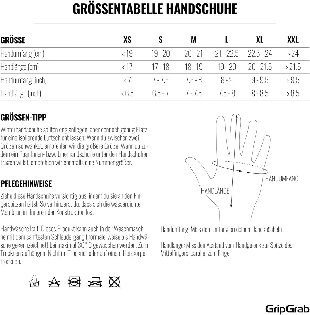 GripGrab Polaris 2 wasserdichte Winter Fahrradhandschuhe Primaloft Gefüttert Regenschutz Radsport Ha