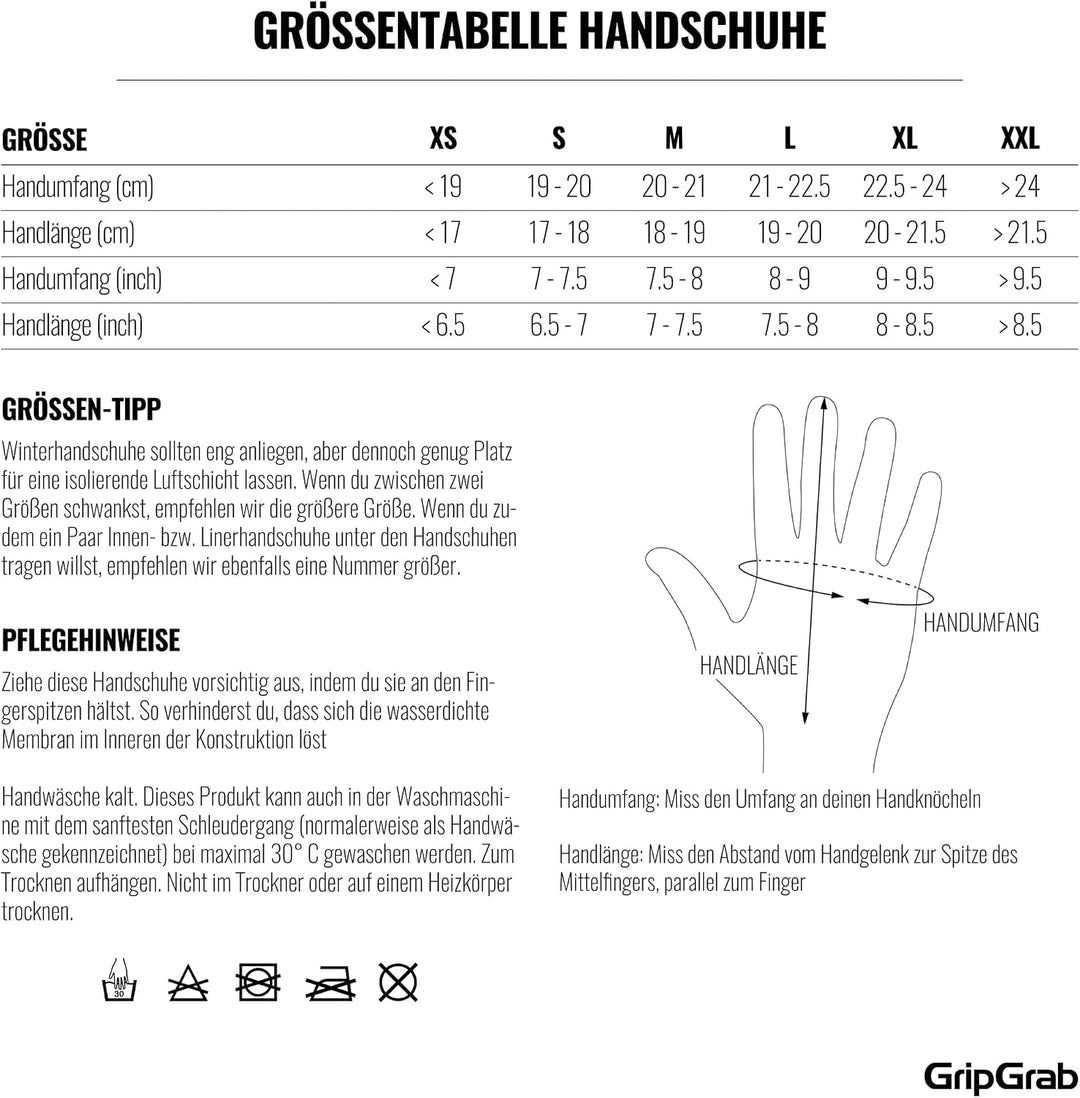 GripGrab Polaris 2 wasserdichte Winter Fahrradhandschuhe Primaloft Gefüttert Regenschutz Radsport Ha