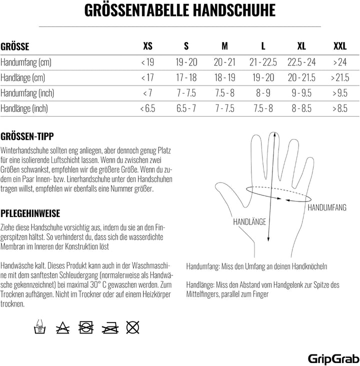 GripGrab Polaris 2 wasserdichte Winter Fahrradhandschuhe Primaloft Gefüttert Regenschutz Radsport Ha