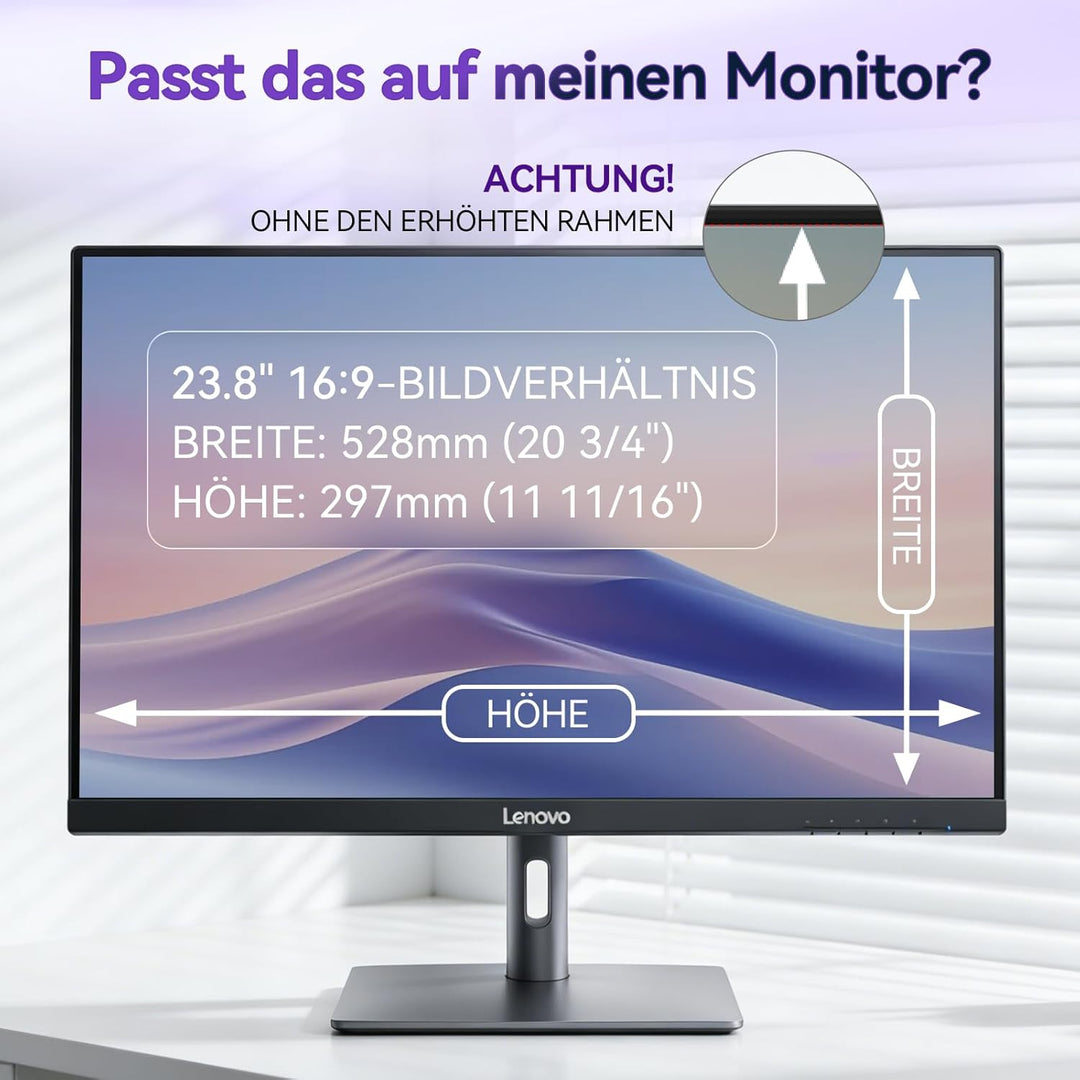 IPROKKO 23.8 -Zoll Magnetischer Blickschutzfilter für 16:9 Monitor, Abnehmbarer Sichtschutz Anti Bla