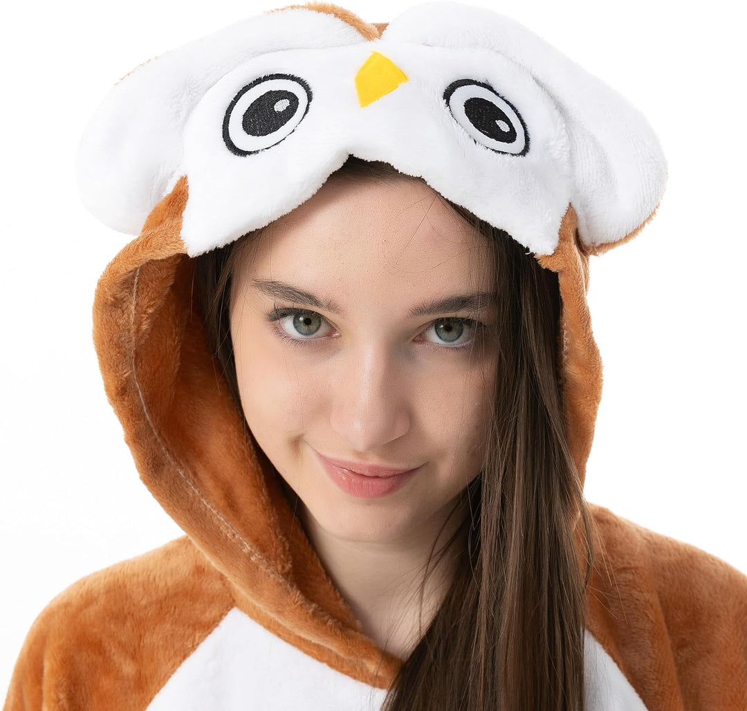 Katara 1744 (30+ Designs) Vogel-Kostüm Eule, Unisex Onesie/ Pyjama-Qualität für Erwachsene & Teenage