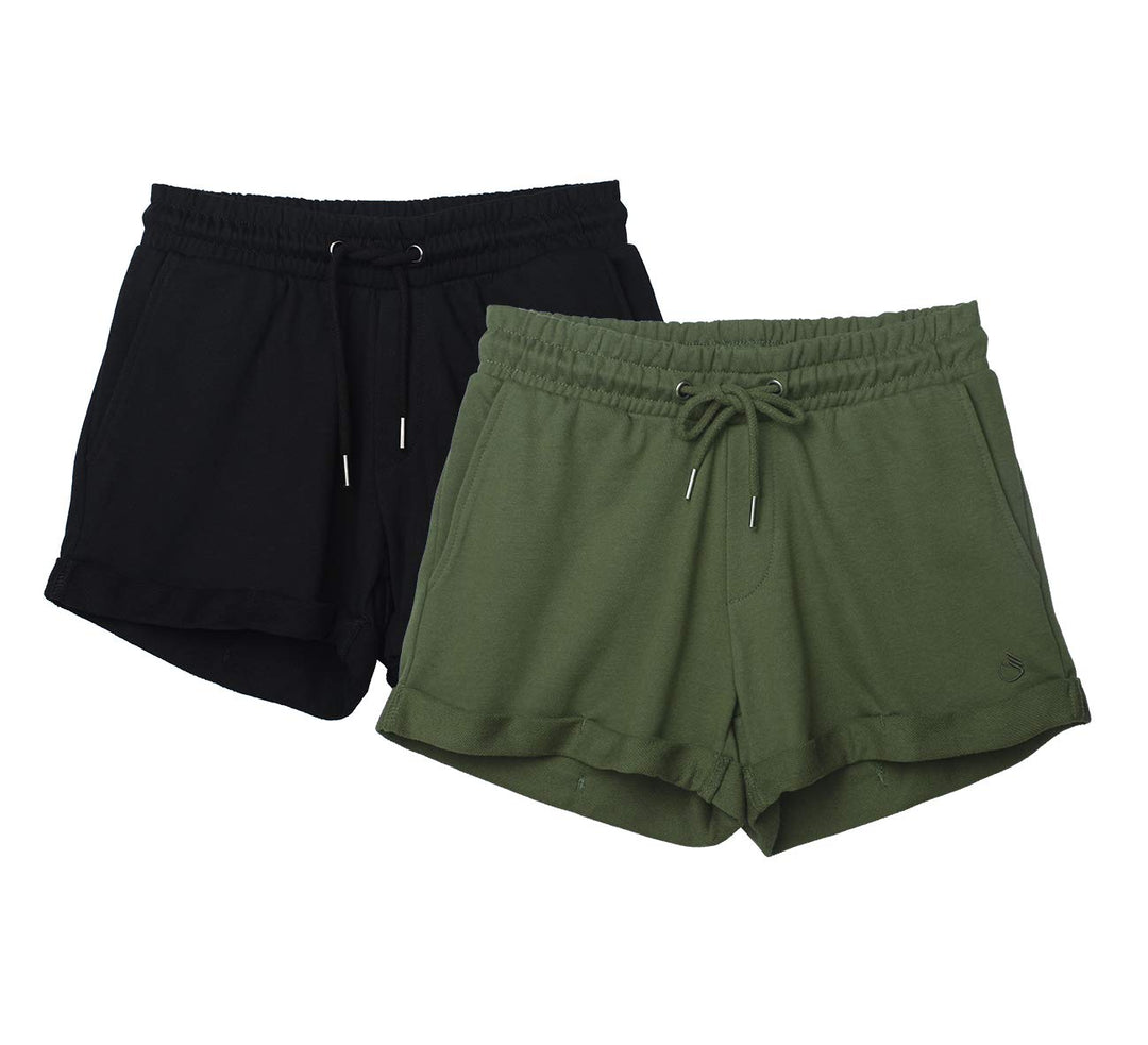 icyzone Damen Sportshorts Kurze Sporthose Atmungsaktive Laufshorts Bequeme Trainingsshorts für Fitne