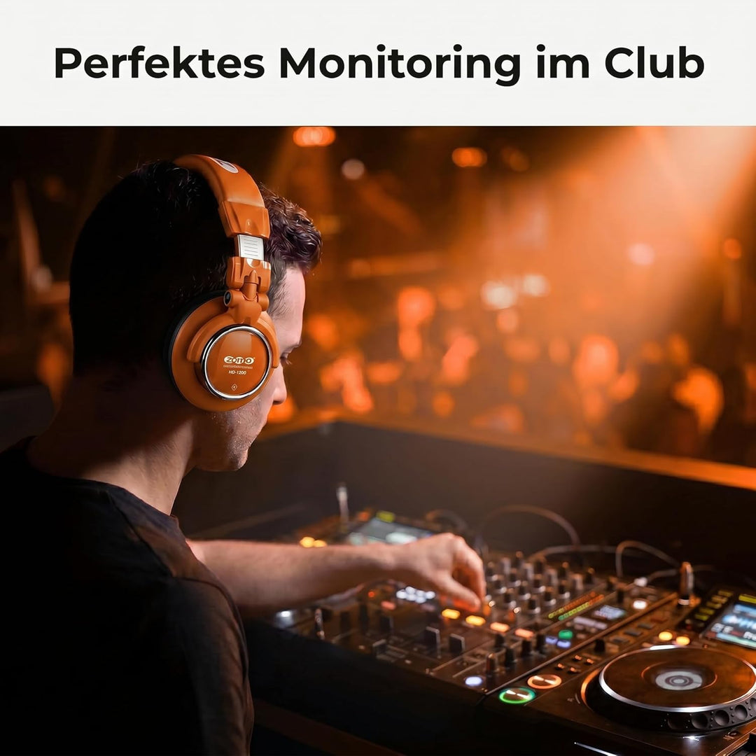 Zomo HD-1200 Professioneller Stereo-Kopfhörer (110dB, 3m) Toxic orange