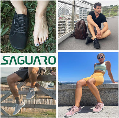 SAGUARO Unisex DuckStride Knit Barfussschuhe mit Breiter Zehenbox und Zero-Drop Solhe 46 EU Ägäis Bl