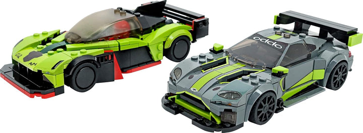 LEGO 76910 Speed Champions Aston Martin Valkyrie AMR Pro & Vantage GT3, Bausatz mit 2 Rennwagen, Mod
