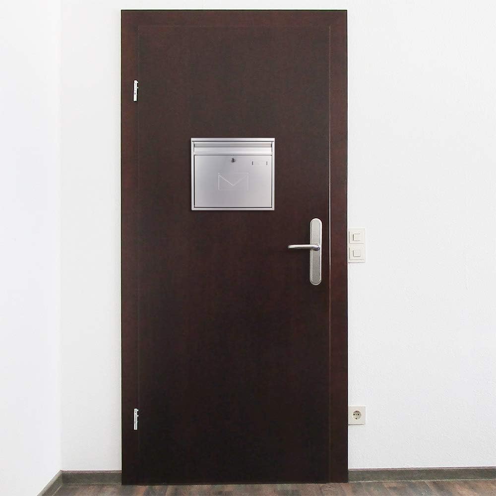 Rottner Briefkasten Teramo, Zylinderschloss mit 2 Schlüssel, Stahl, BxH 360x320 mm, Befestigungsmate