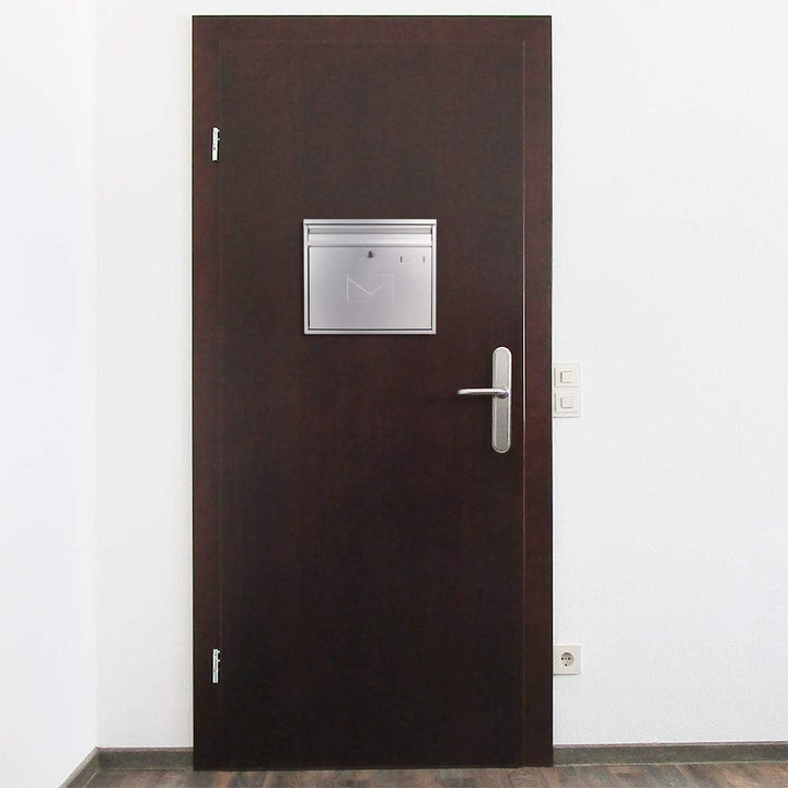 Rottner Briefkasten Teramo, Zylinderschloss mit 2 Schlüssel, Stahl, BxH 360x320 mm, Befestigungsmate