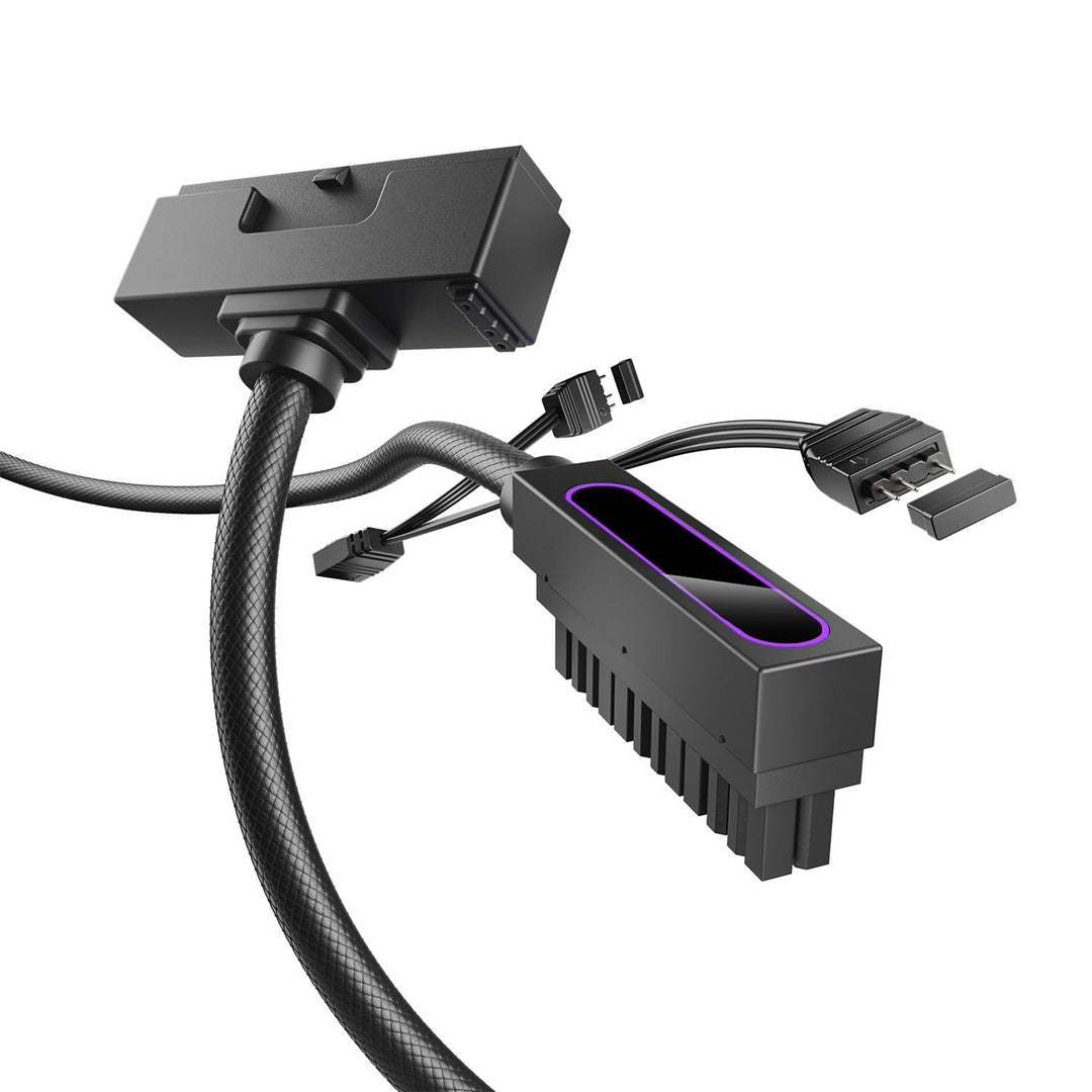 AsiaHorse Hydrus 24Pin PSU Kabelverlängerung L, PC 24 Pin Sleeved Cable für 24 Pin ATX [18AWG] Netzt