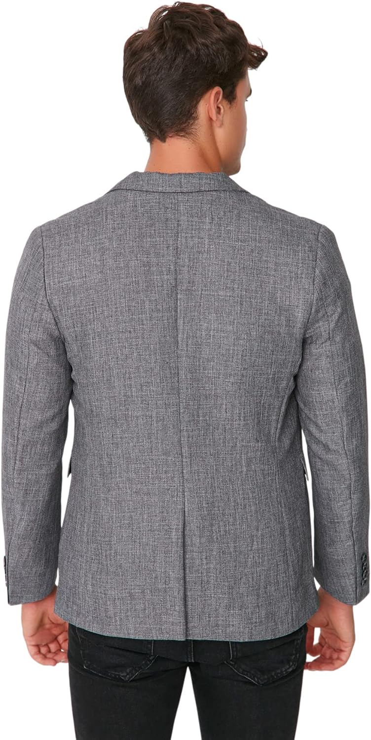 Trendyol Men's Herren Slim Zweireihig Plain Webstoff Jacke Coat, Anthracite, 48