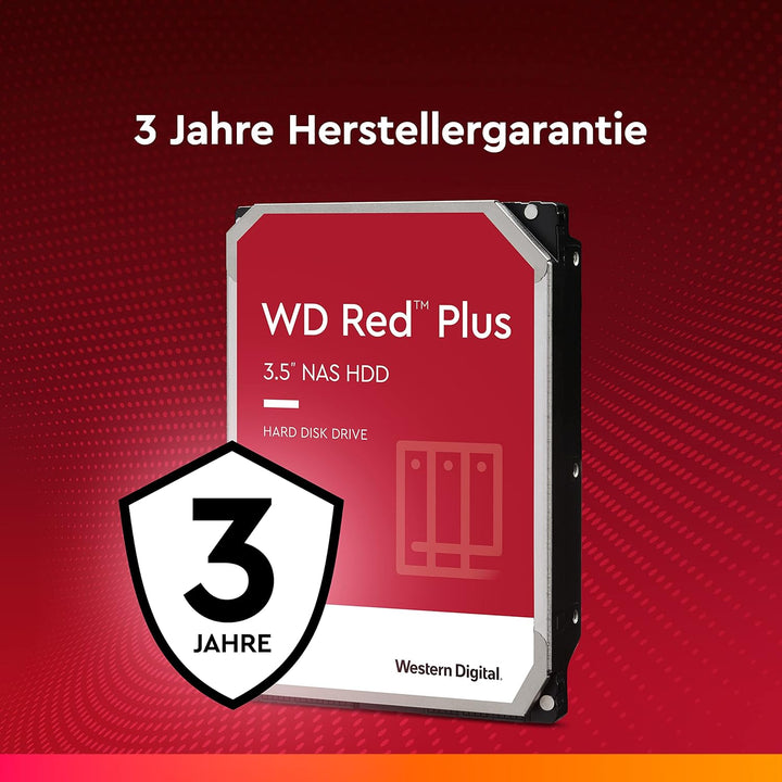 WD Red Plus interne Festplatte NAS 4 TB (3,5'', Datenübertragung bis 150 MB/s, Workload 180 TB/Jahr,