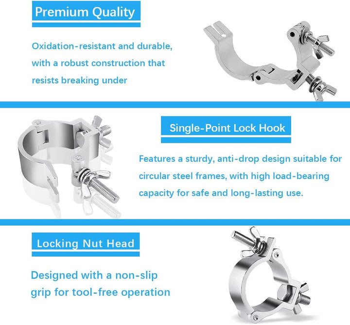 Rohrklemme Traversen Klemme 4 Stück Trägerklemme Tischklemme Erdungsklemme Aluminium Für 25-30mm Roh