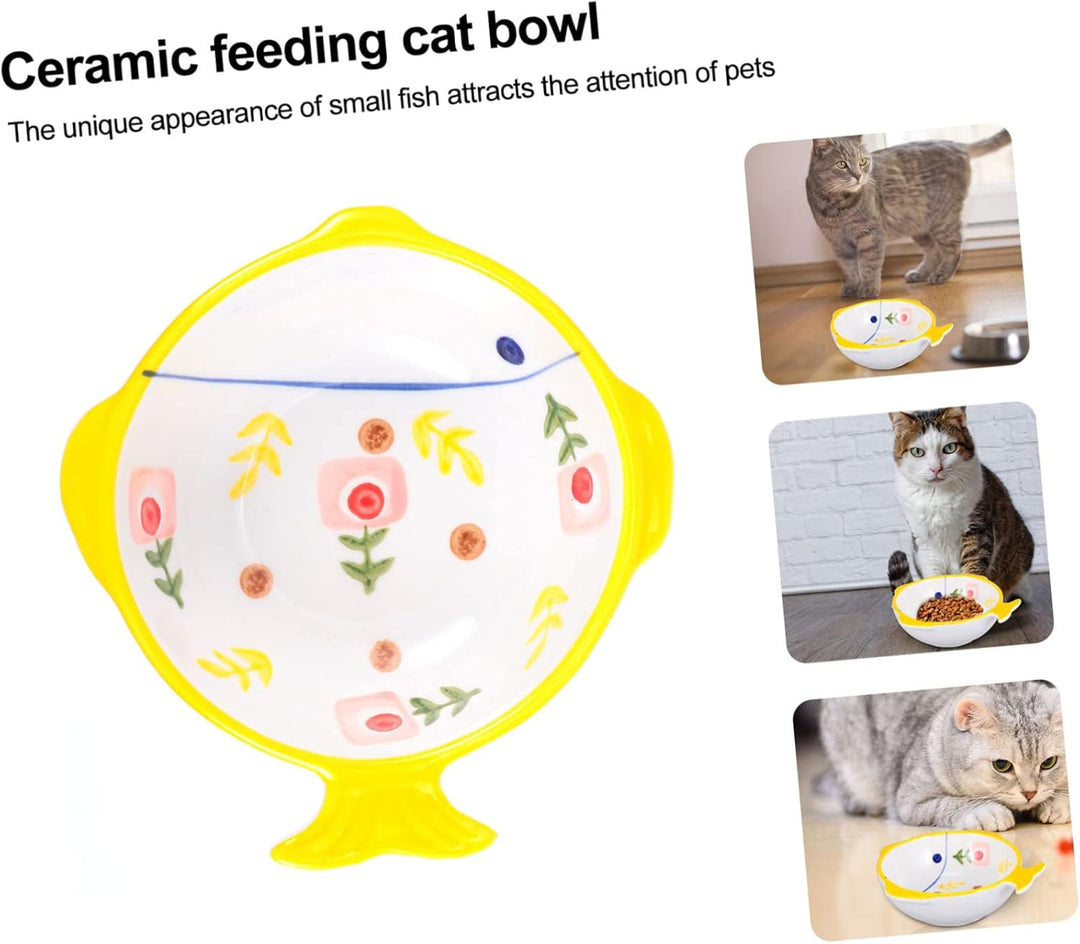 BESPORTBLE Keramik Katzennapf Fischform Mit Stabilem Bodendesign Erhöhtem Zervixschutz Für Futter Un