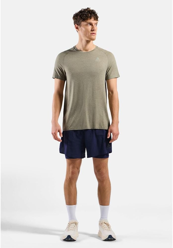 Odlo Herren Essential Seamless T-Shirt Laufshirt M -40457 Vetiver Melange, M -40457 Vetiver Melange