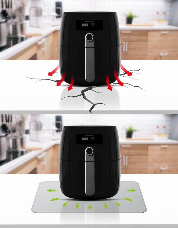 FLASLD Hitzebeständige Matte für Luftfritteuse, feuerfeste Silikonmatten für Küchenarbeitsplatten, A