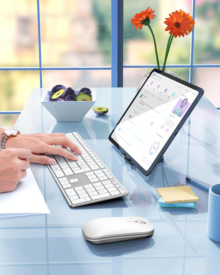 seenda SKM64-3 Bluetooth Tastatur mit Maus, Tastatur Maus Set Kabellos für Windows/Mac/iPad/Android
