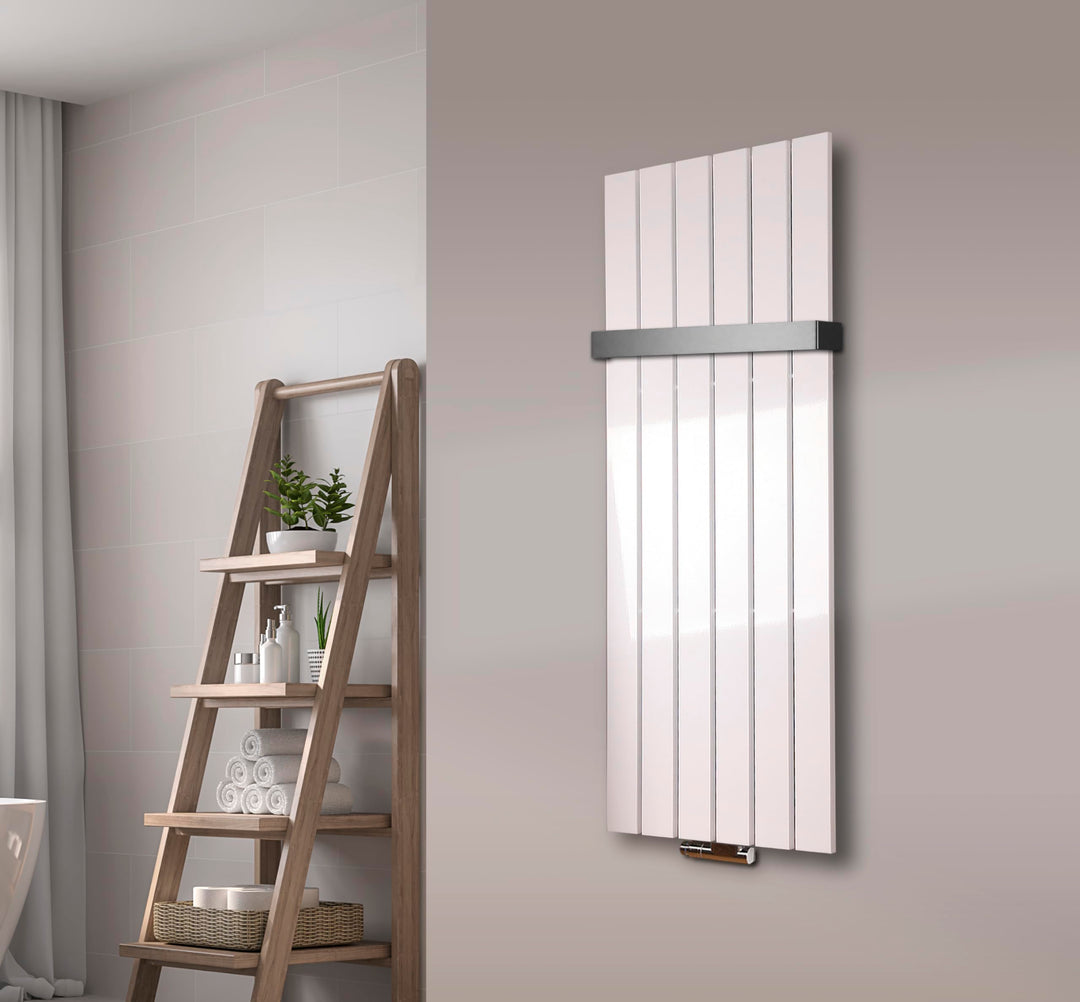 Badheizkörper Design Peking 2 120x47cm 799 Watt weiss (+1 Halter 50mm) SZAGATO Handtuchwärmer Handtu