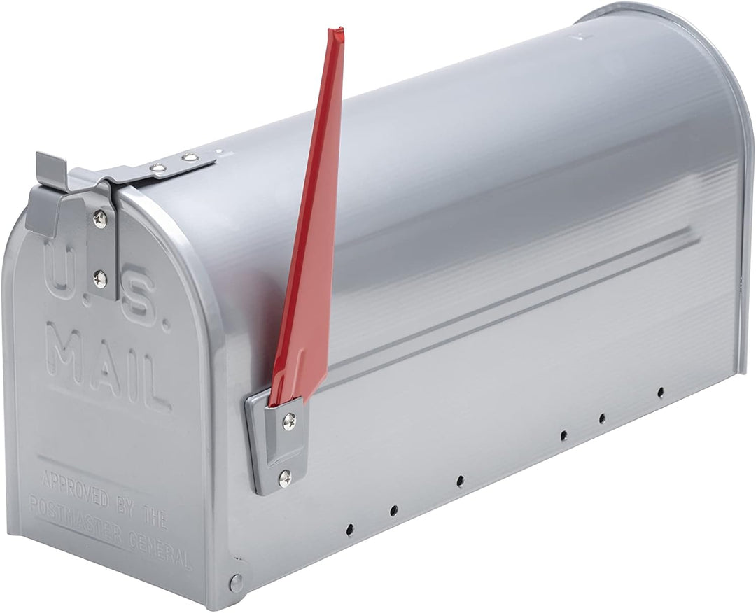 Burg-Wächter U.S. Mailbox mit schwenkbarer Fahne, Aluminium, 892 ALU, Aluminium Mailbox Aluminium Bl