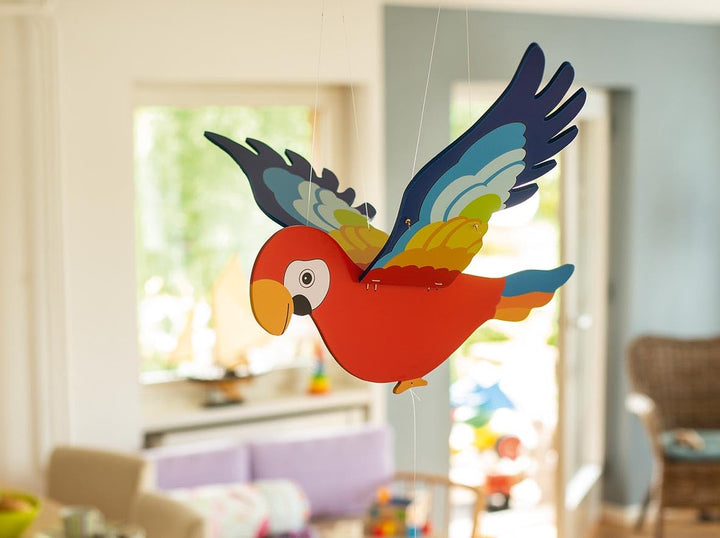 goki Schwingtier Papagei 50 cm - Schwingfigur Mobile für Babybett, toller Hingucker für das Kinderzi
