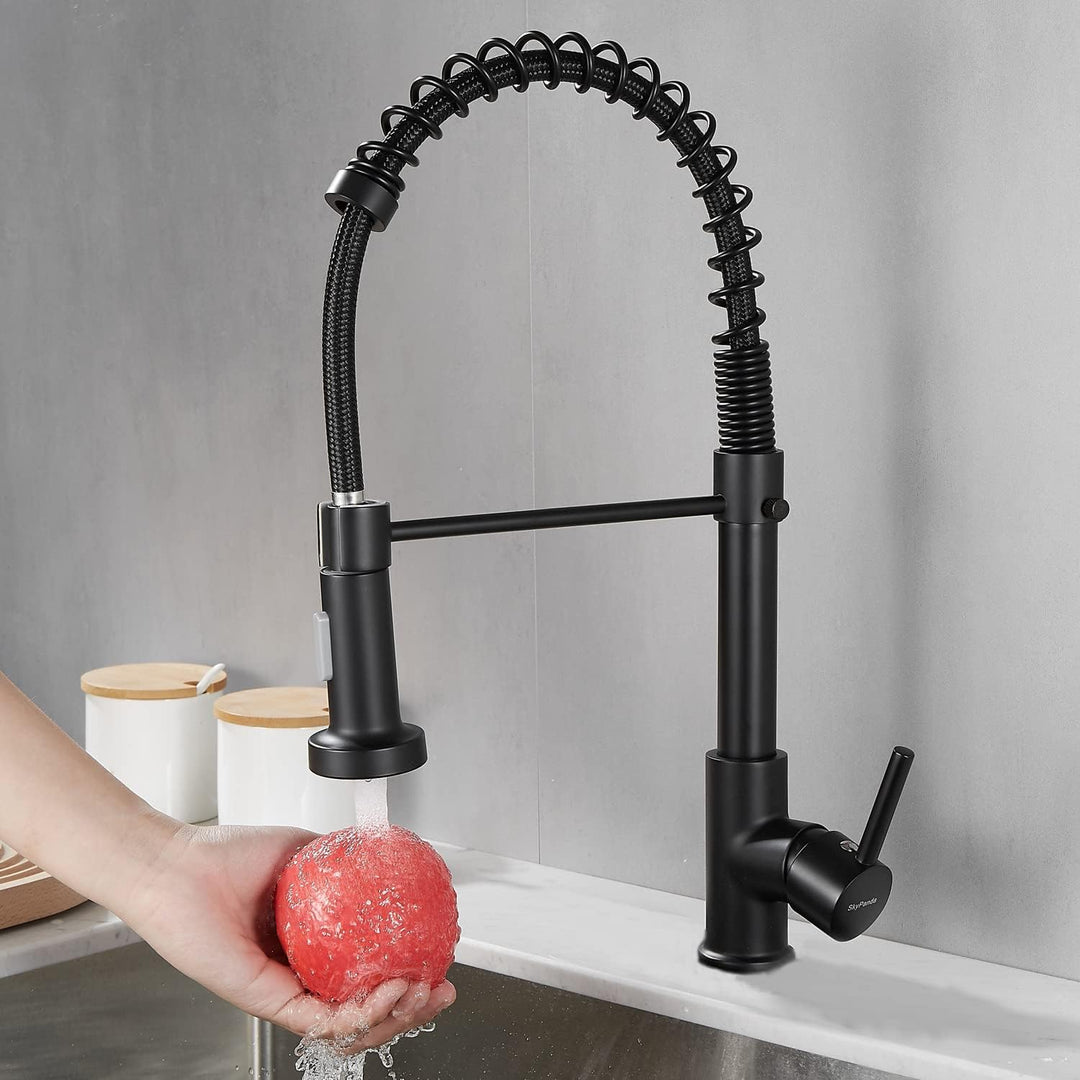 Wasserhahn Küche, Küchenarmatur 360° drehbar mit herunterziehbarem Sprühkopf,Kupfermaterial,Mischbat