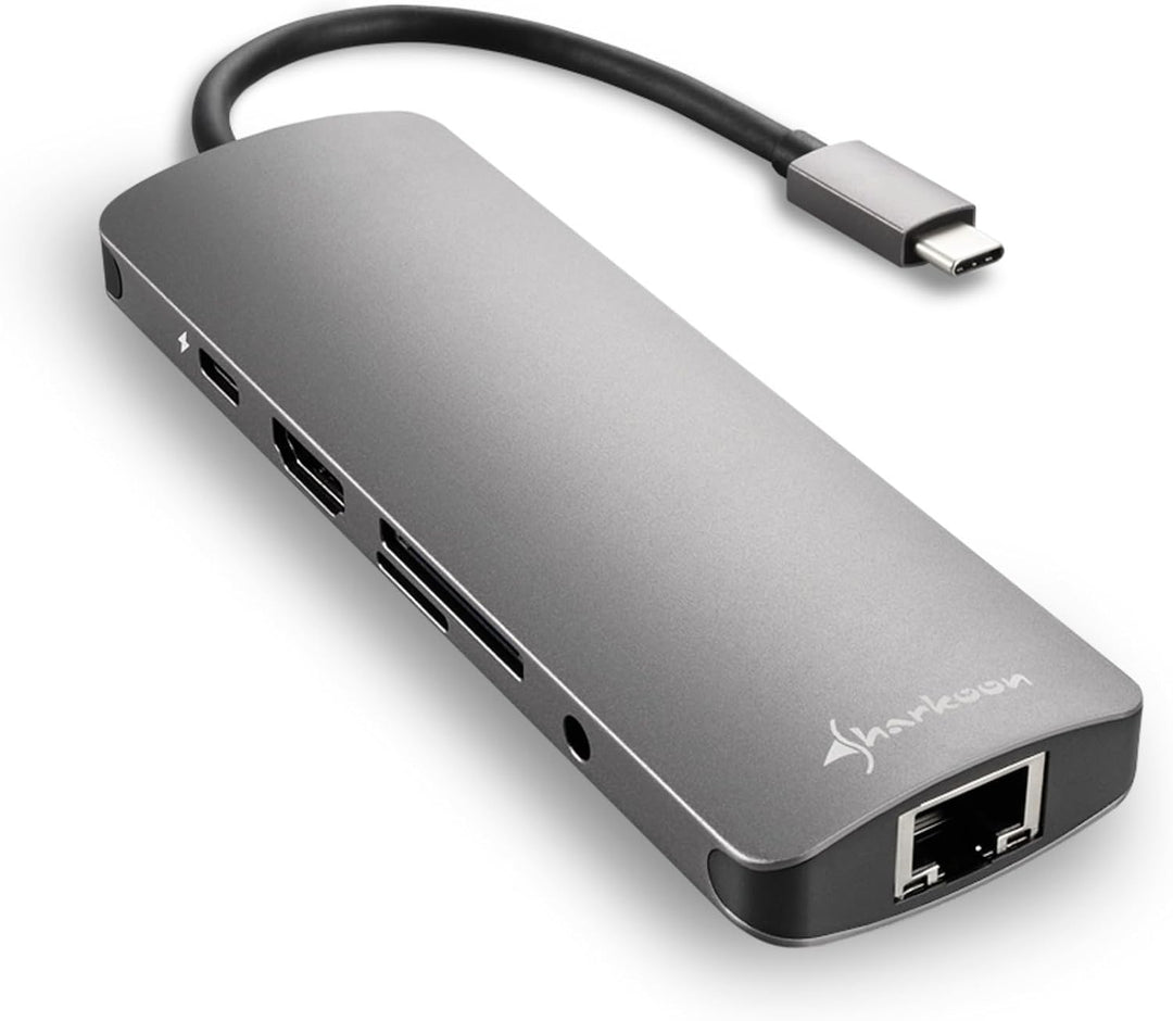 Sharkoon USB 3.0 Type C Combo Adapter Dark Grey, Dark Grey