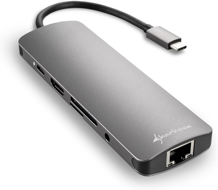Sharkoon USB 3.0 Type C Combo Adapter Dark Grey, Dark Grey