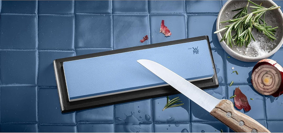 WMF Schleifstein Messer 5 x 20 x 2,5 cm, grobe und feine Körnung, Kunststoffschale, ideal für Yamato