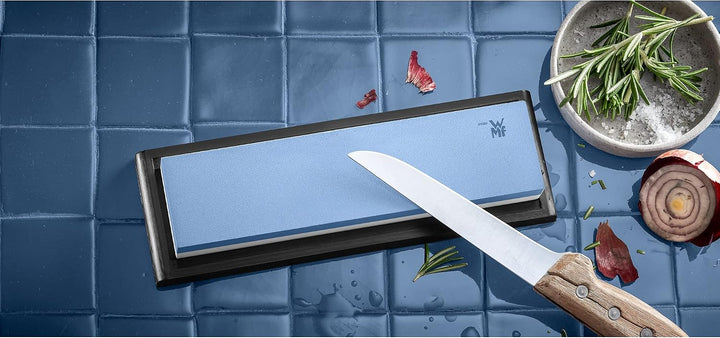 WMF Schleifstein Messer 5 x 20 x 2,5 cm, grobe und feine Körnung, Kunststoffschale, ideal für Yamato