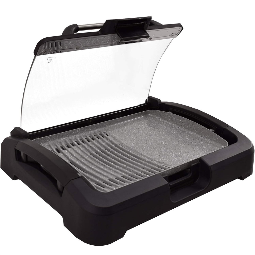 Syntrox Germany TG-2200W elektrischer Tischgrill mit Keramik Grillplatte Elektrogrill BBQ Grill Barb