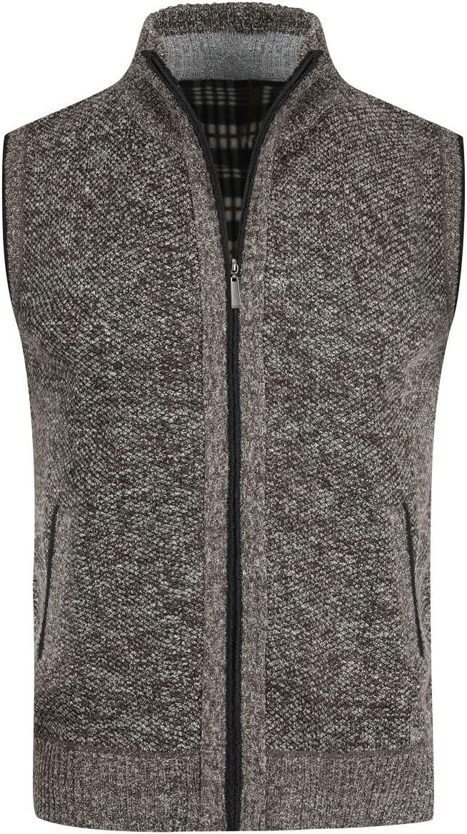YOUTHUP Herren Weste Fleece Fütterung Winter Frühling Strickjacke Ärmellose Fleecejacke Stehkragen S