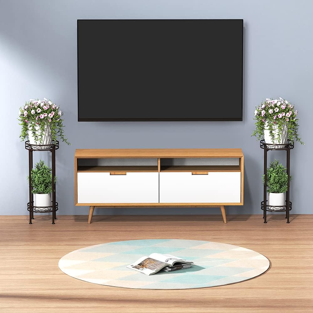 Bomclap Metall Pflanzenständer, 70 x 30 cm Blumenständer Pflanzenständer für den Innenbereich, 2-stu