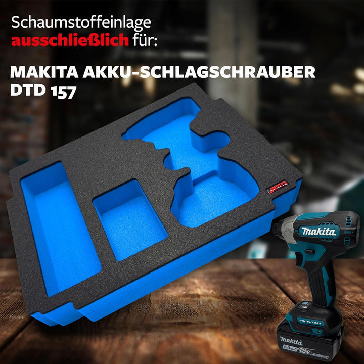 APTEX Schaumeinlage für Makita DTD 157 Schlagschrauber – Polstereinlage & Schaumstoffpolsterung für