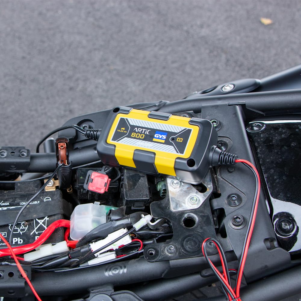 GYS Ladegerät Batterieladegeräte Kfz automatisches Ladegerät speziell für 12V-Batterien von Motorräd