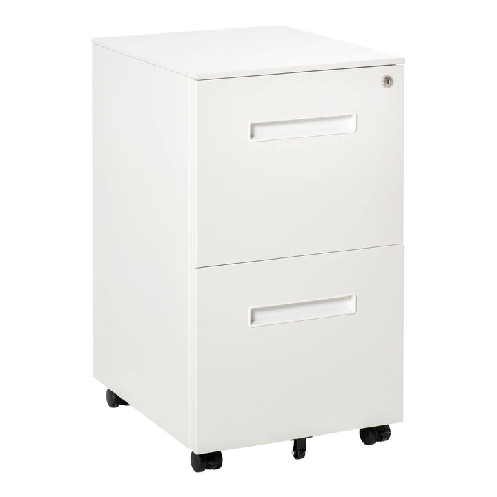 Vinsetto Rollcontainer Aktenschrank mit 2 Schubladen Abschliessbarer Rollschrank Bürocontainer Büros