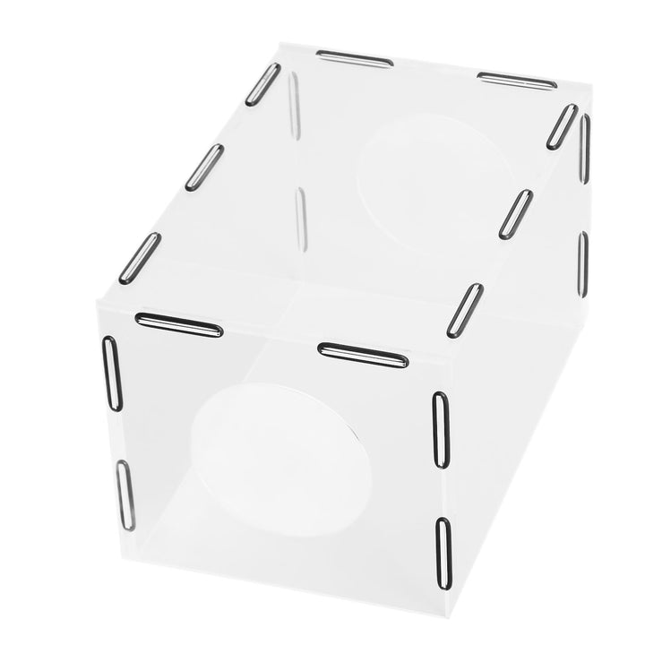 Staubbox für Tischpolierer, Hochtransparentes Acryl mit 2 Löchern, Feste Gummibandabdeckung, Handpol